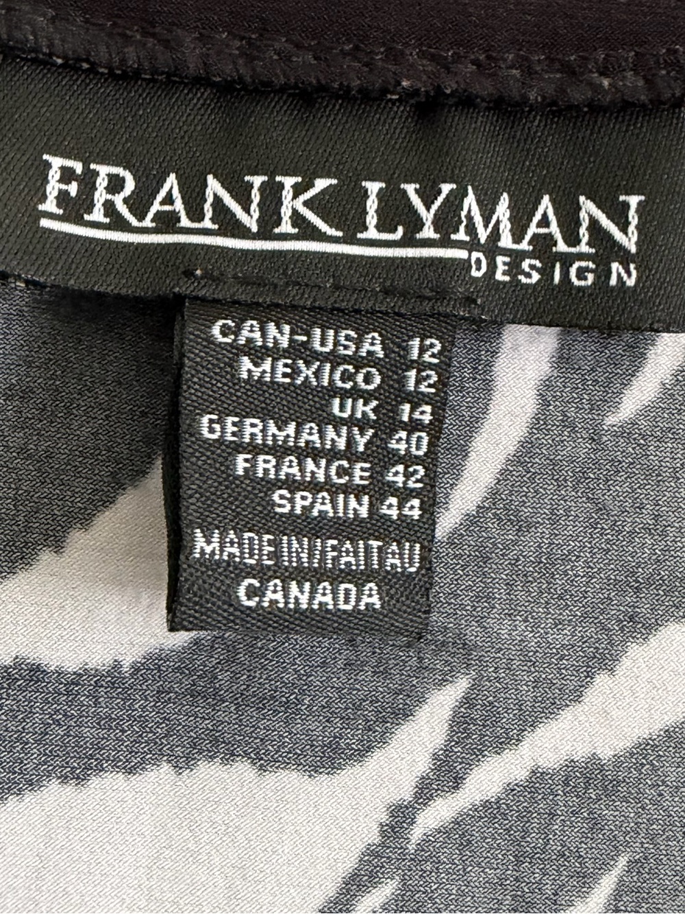 Frank Lyman Design Black & White Zebra-Print Blouse - Picture 5 of 5